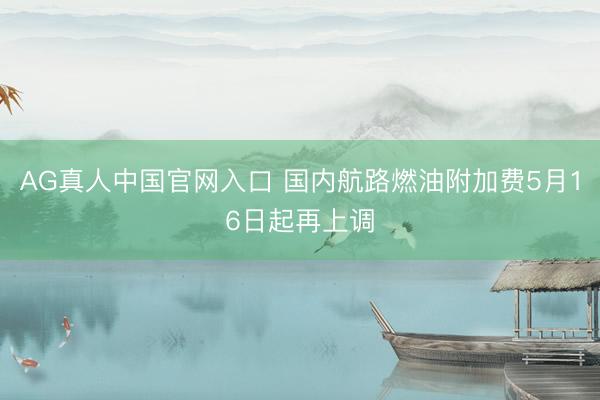 AG真人中国官网入口 国内航路燃油附加费5月16日起再上调
