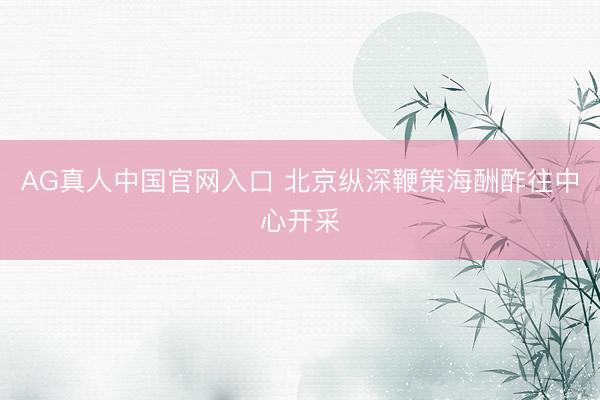 AG真人中国官网入口 北京纵深鞭策海酬酢往中心开采