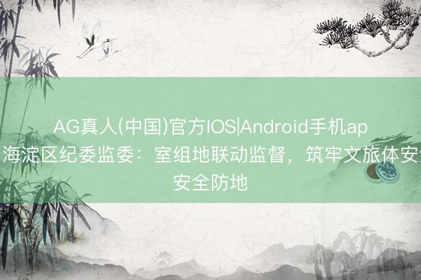 AG真人(中国)官方IOS|Android手机app下载 海淀区纪委监委：室组地联动监督，筑牢文旅体安全防地