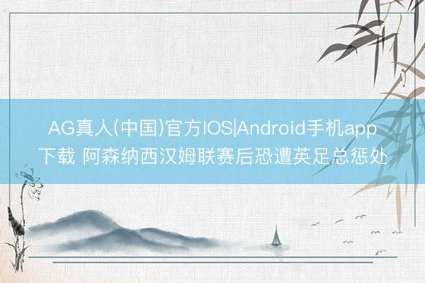 AG真人(中国)官方IOS|Android手机app下载 阿森纳西汉姆联赛后恐遭英足总惩处