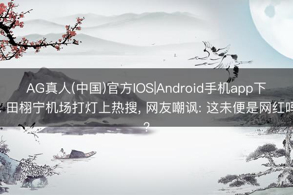AG真人(中国)官方IOS|Android手机app下载 田栩宁机场打灯上热搜， 网友嘲讽: 这未便是网红吗?