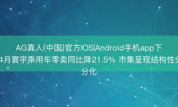AG真人(中国)官方IOS|Android手机app下载 4月寰宇乘用车零卖同比降21.5% 市集呈现结构性分化
