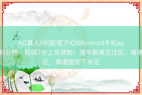 AG真人(中国)官方IOS|Android手机app下载 中超积分榜：蓉城7分上风领跑！海牛脱离左迁区，<a href=